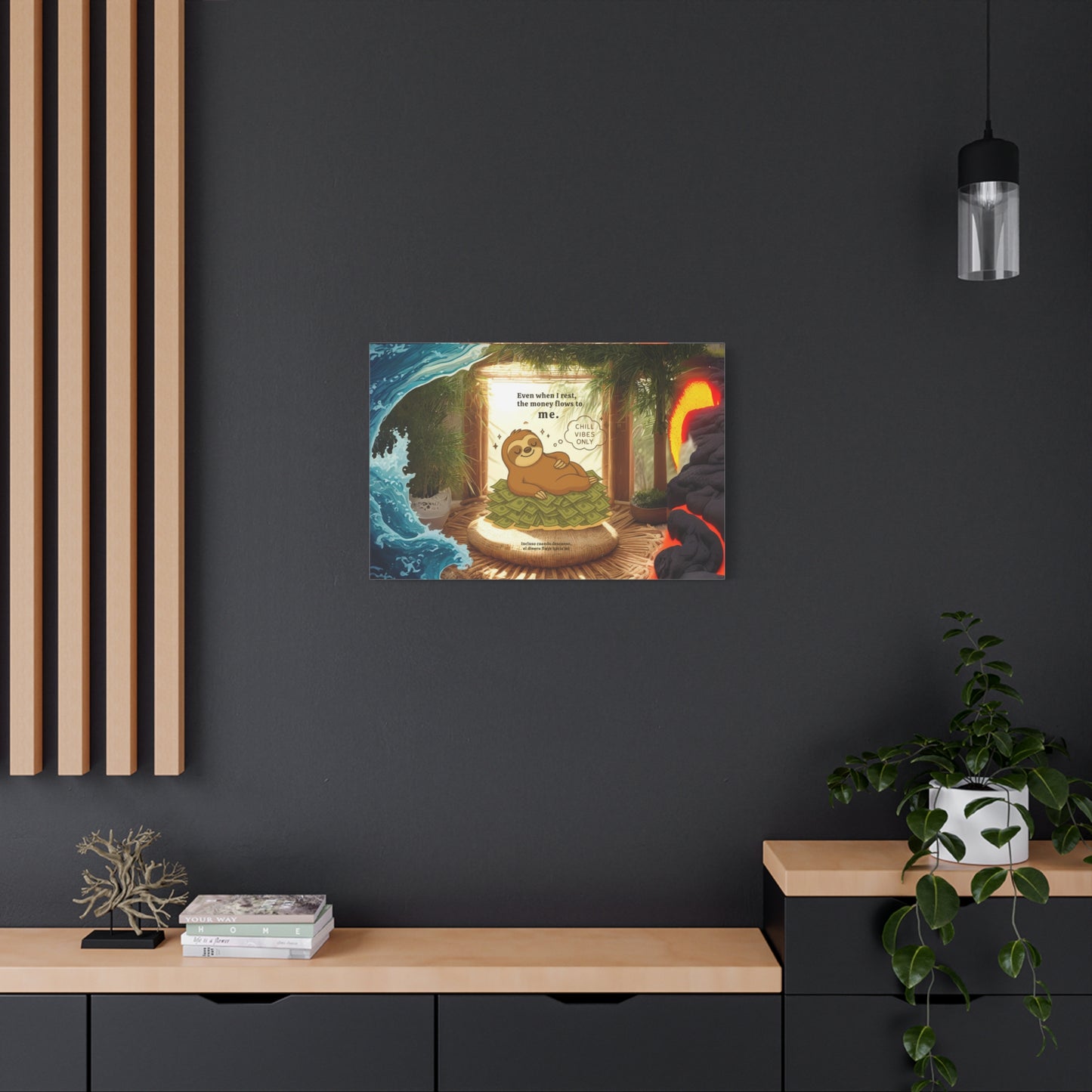 "Relaaaaaxing"  Art, Chill Vibes, Cute Sloth Wall Decor, Home Office Wall Art, Funny Gift for Friends, Unique Room Decoration