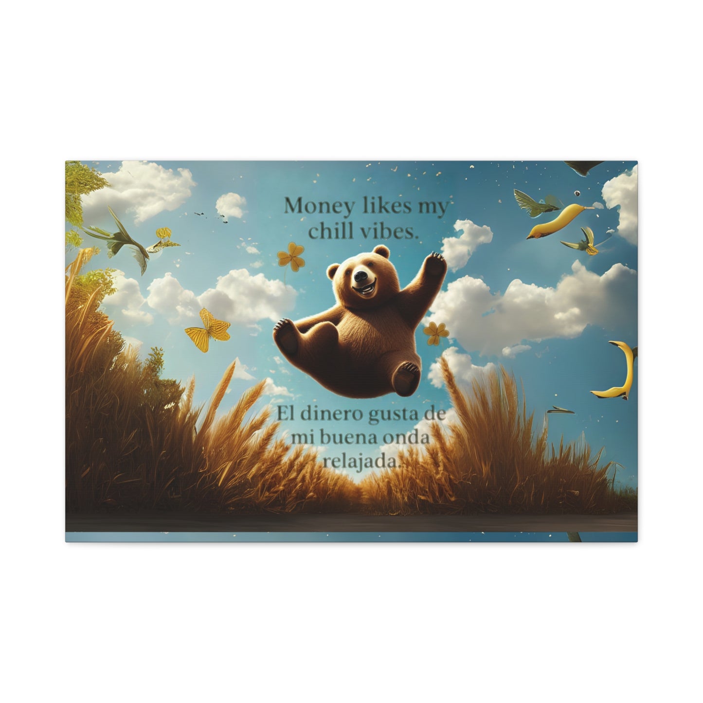 Copy of Chill Vibes Canvas Wall Art, Inspirational Decor for Home, Positive Quotes Art, Bear Illustration, Gifts for Friends