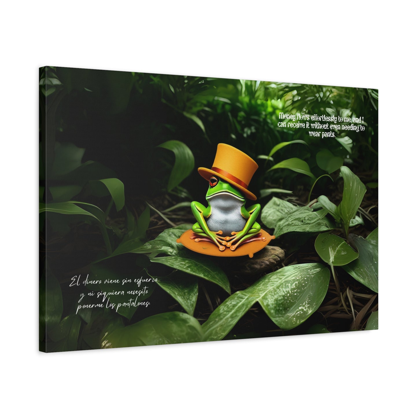 Whimsical Frog Art "ring ring renacuajo" Canvas, Nature Decor, Home Wall Art, Unique Gift for Nature Lovers, Quirky Frog Canvas Print