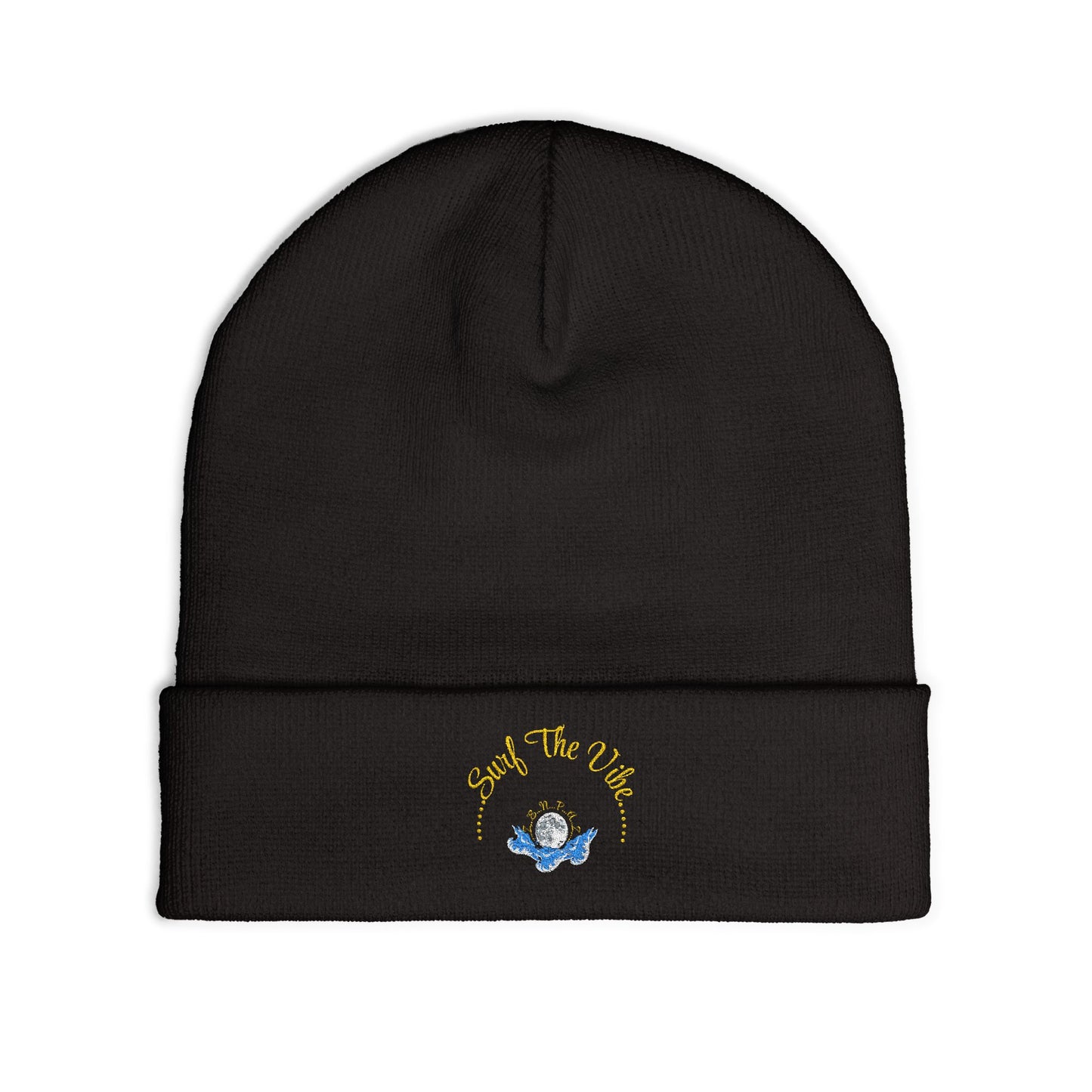 Surf the vibe beanie Embroidered! , Meditation Gift, Yoga Beanie, Casual Streetwear Accessory
