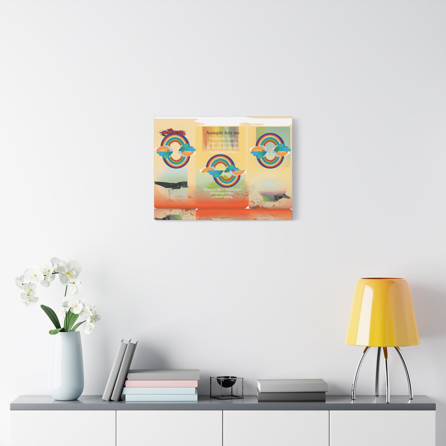Inspirational rainbow canvas - Canvas - Colorful wall art, Motivational home decor, Positive vibes