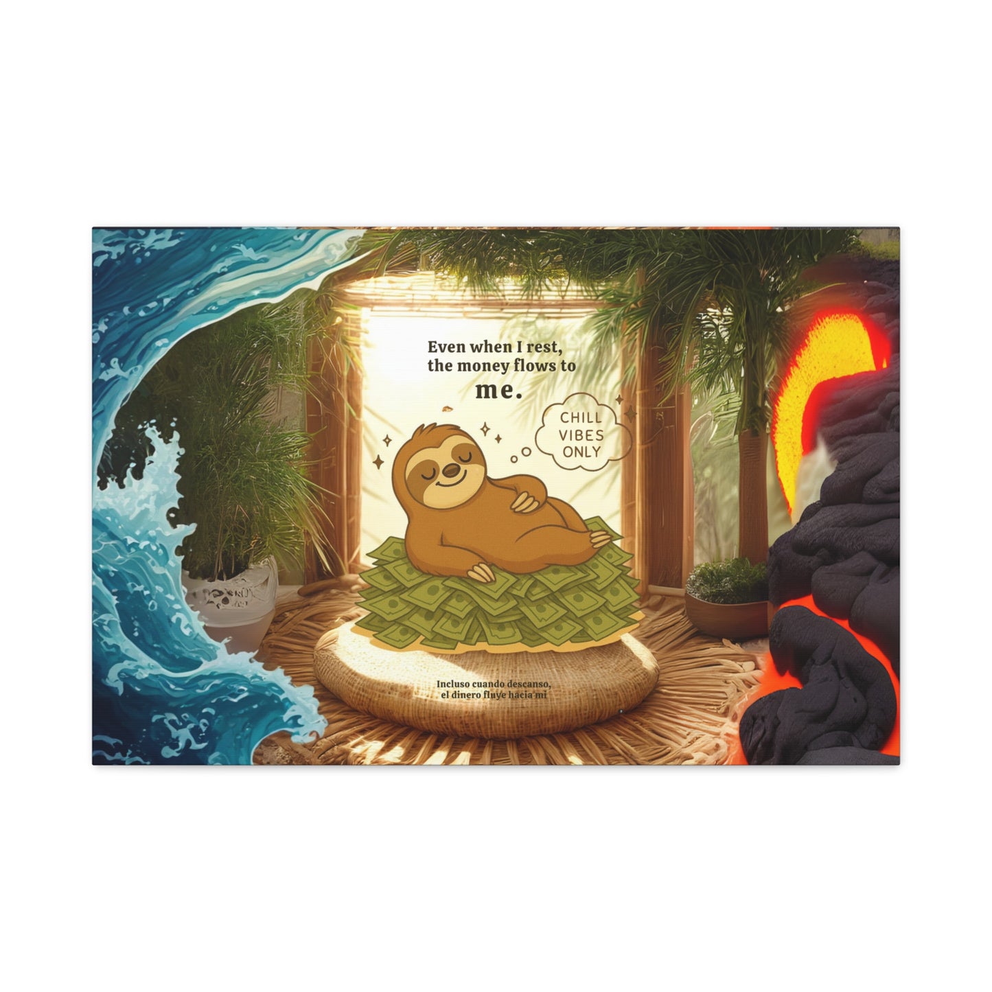 "Relaaaaaxing"  Art, Chill Vibes, Cute Sloth Wall Decor, Home Office Wall Art, Funny Gift for Friends, Unique Room Decoration