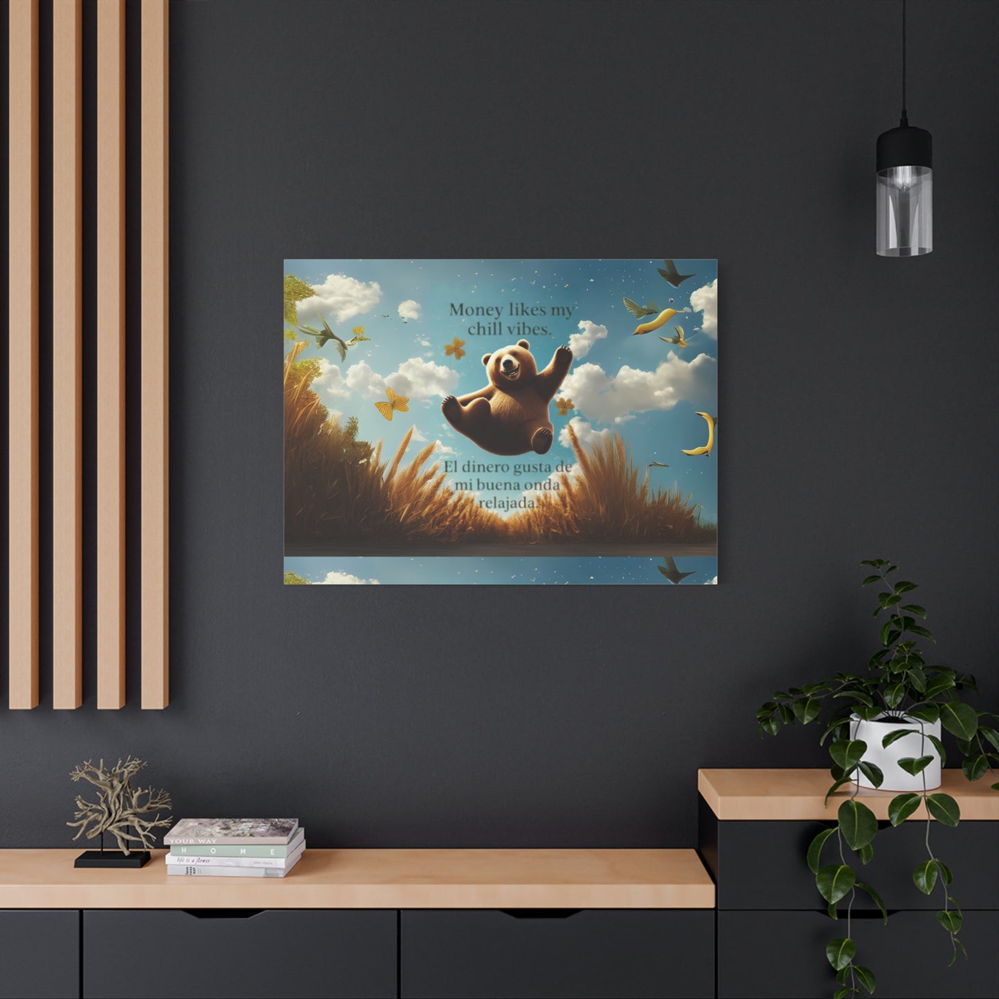 Copy of Chill Vibes Canvas Wall Art, Inspirational Decor for Home, Positive Quotes Art, Bear Illustration, Gifts for Friends