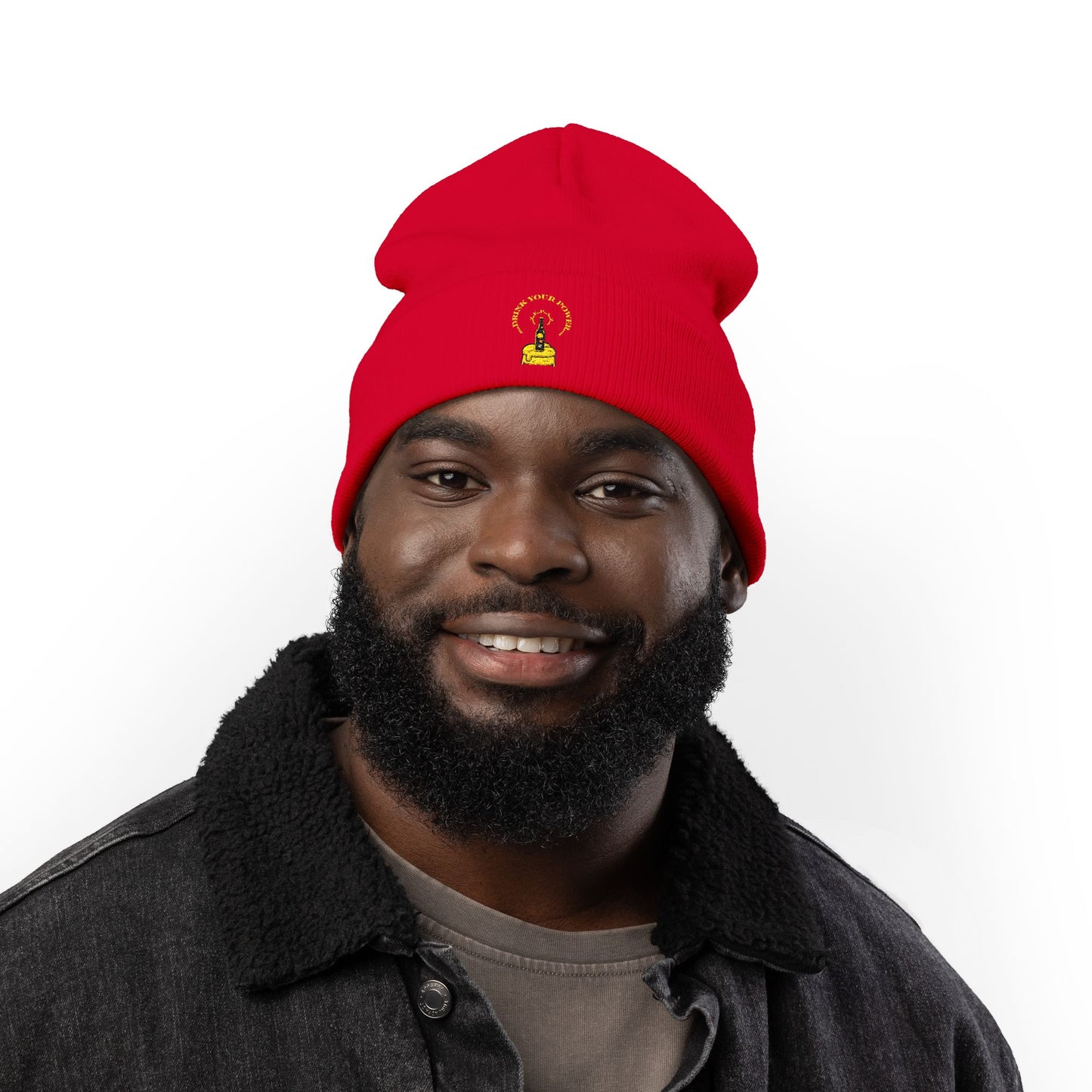 Mindful Drink your power beanie Embroidered , Meditation Gift, Yoga Beanie, Casual Streetwear Accessory