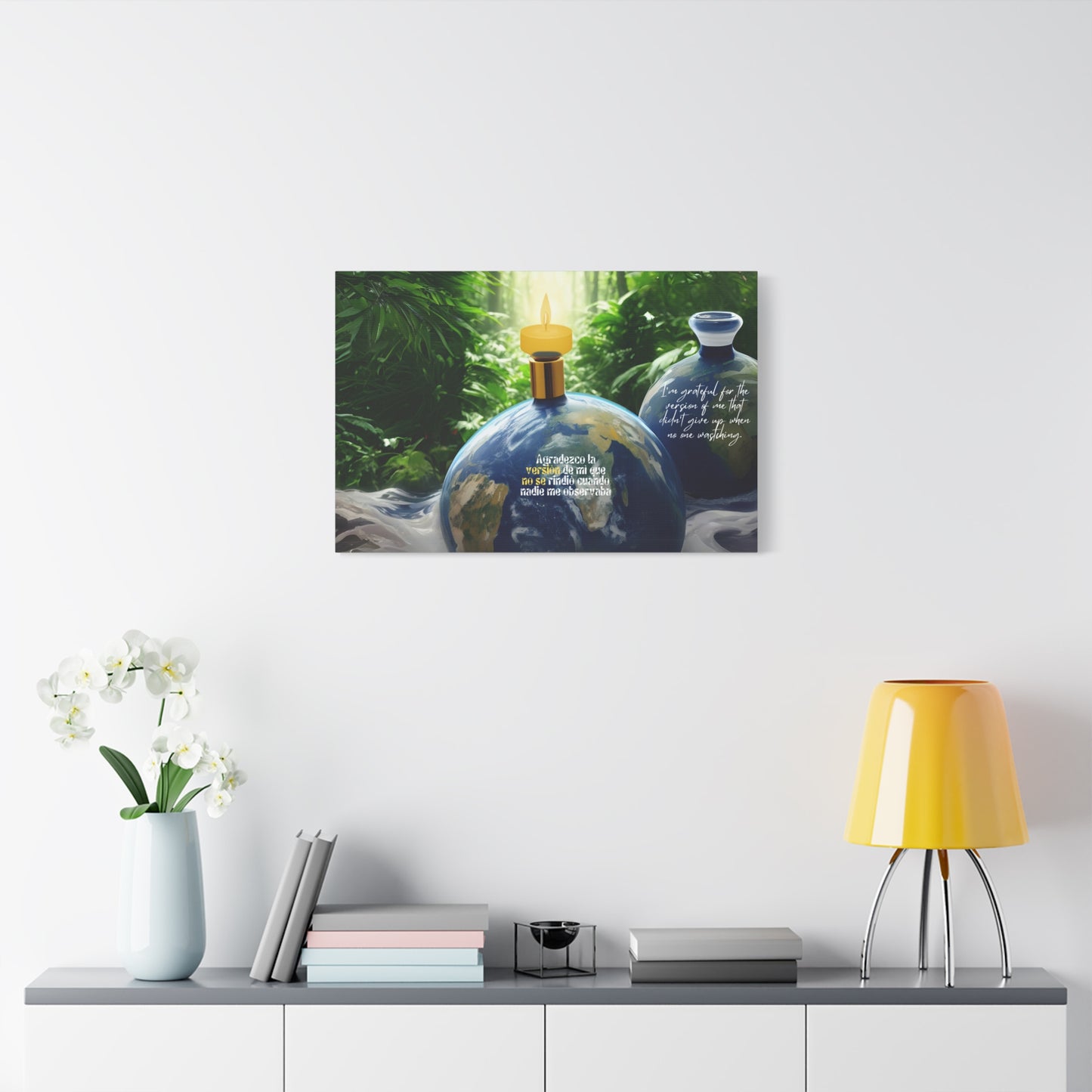 "Earthly Gratitude" Wall Art, Nature-Themed Canvas Print for Housewarming, Inspirational Gift, Eco-Friendly Decor, Meditation Wall Art