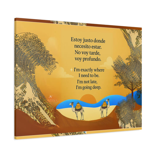 "Camells in the limbo" Inspirational Matte Canvas Wall Art, Camels and deserts, Motivational Decor for Home, Positive Quote Artwork, Gift for Friends, Modern Landscape Print