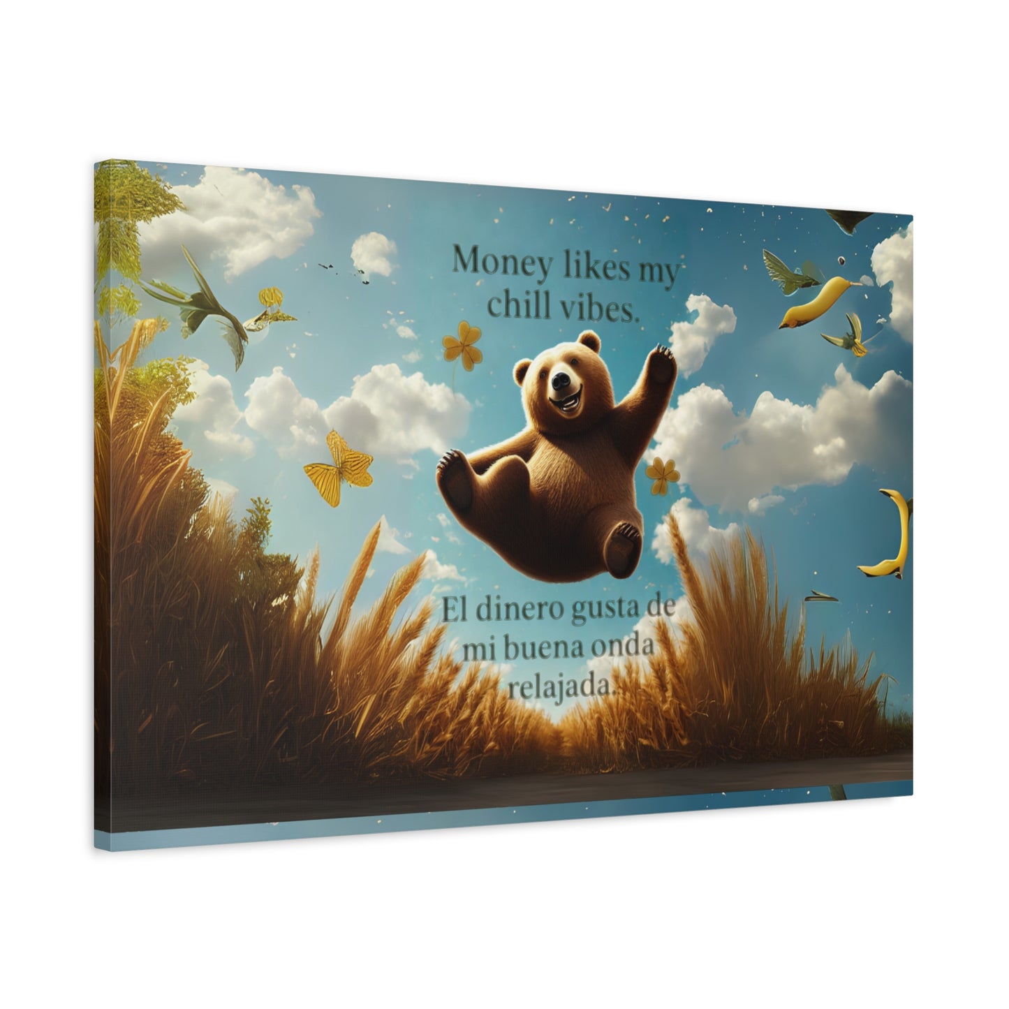 Copy of Chill Vibes Canvas Wall Art, Inspirational Decor for Home, Positive Quotes Art, Bear Illustration, Gifts for Friends