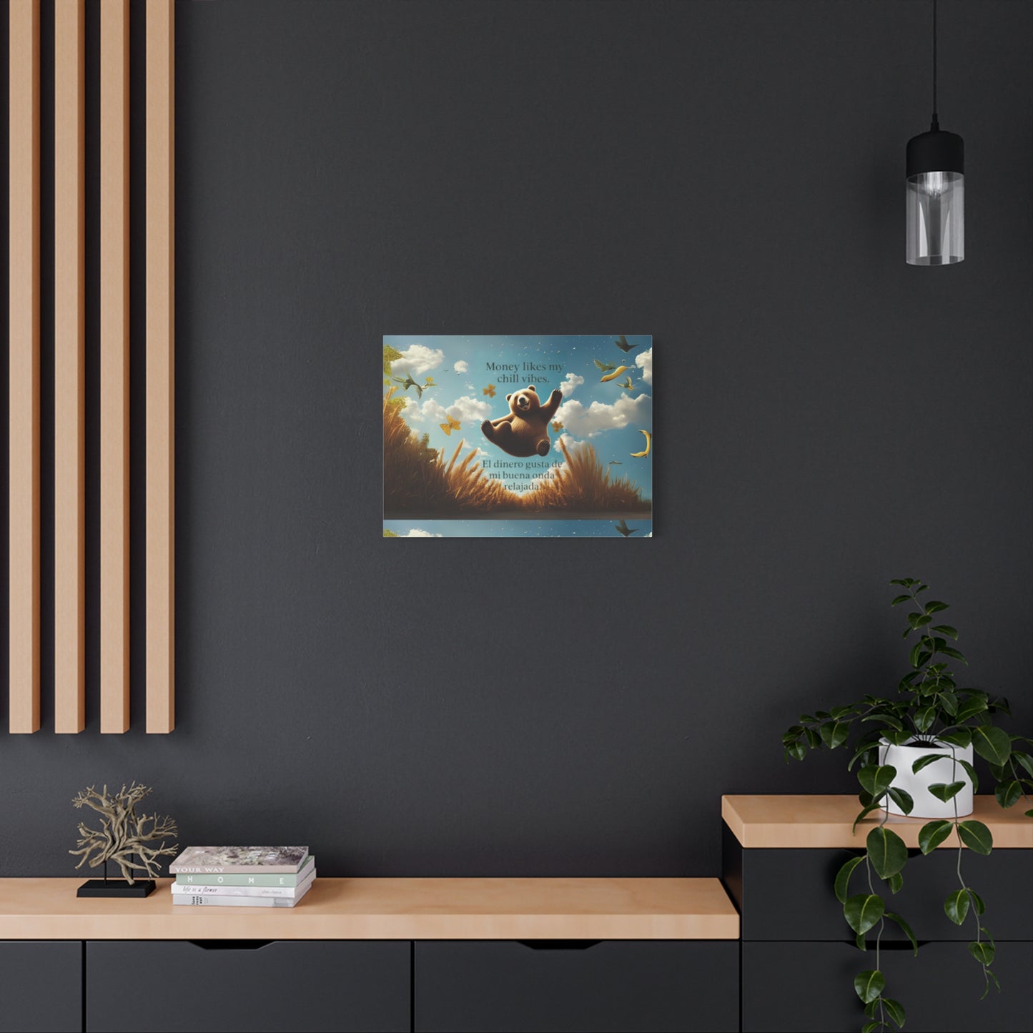 Copy of Chill Vibes Canvas Wall Art, Inspirational Decor for Home, Positive Quotes Art, Bear Illustration, Gifts for Friends
