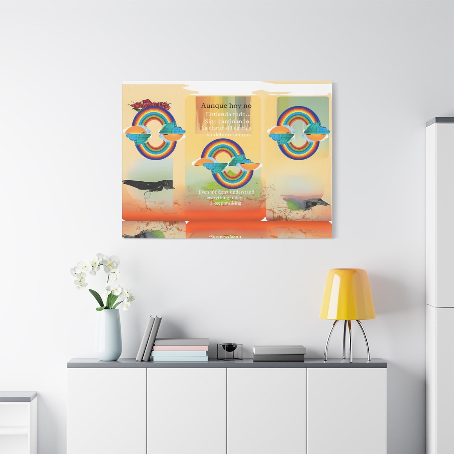 Inspirational rainbow canvas - Canvas - Colorful wall art, Motivational home decor, Positive vibes