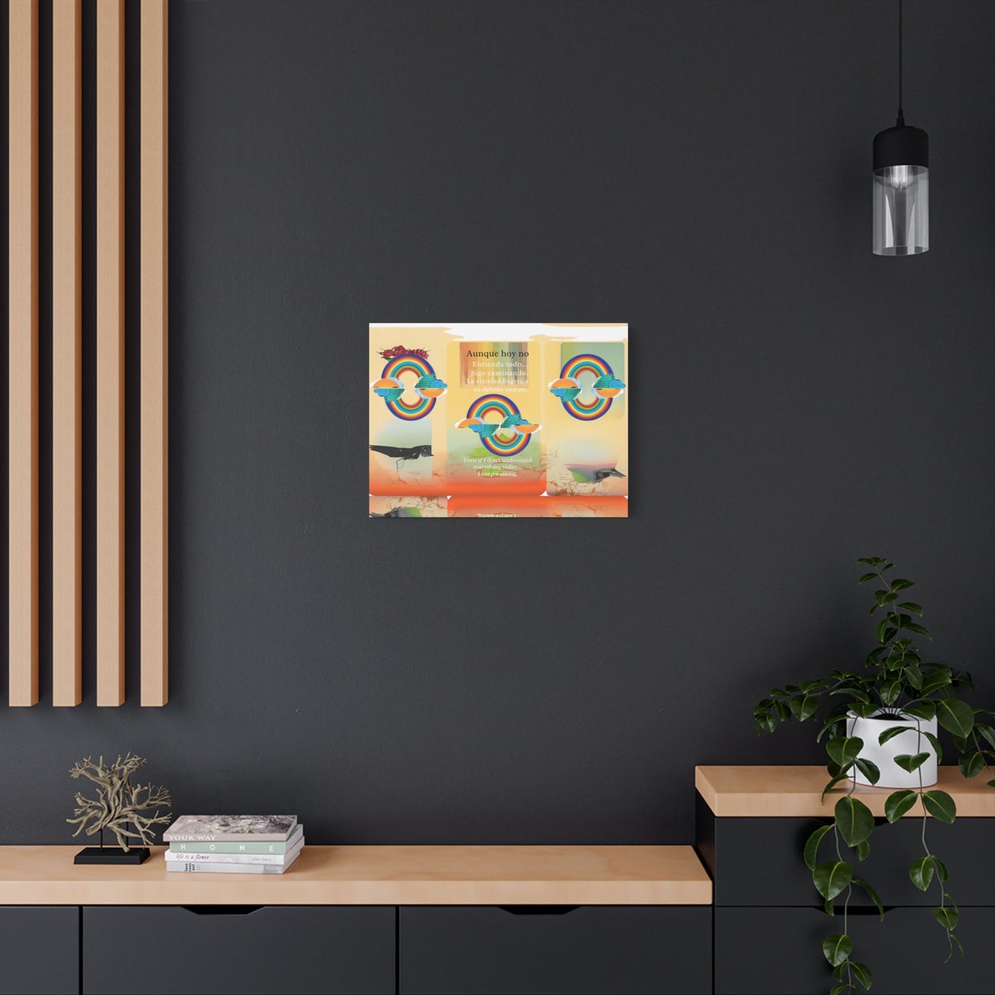 Inspirational rainbow canvas - Canvas - Colorful wall art, Motivational home decor, Positive vibes