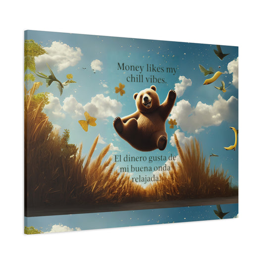 Copy of Chill Vibes Canvas Wall Art, Inspirational Decor for Home, Positive Quotes Art, Bear Illustration, Gifts for Friends