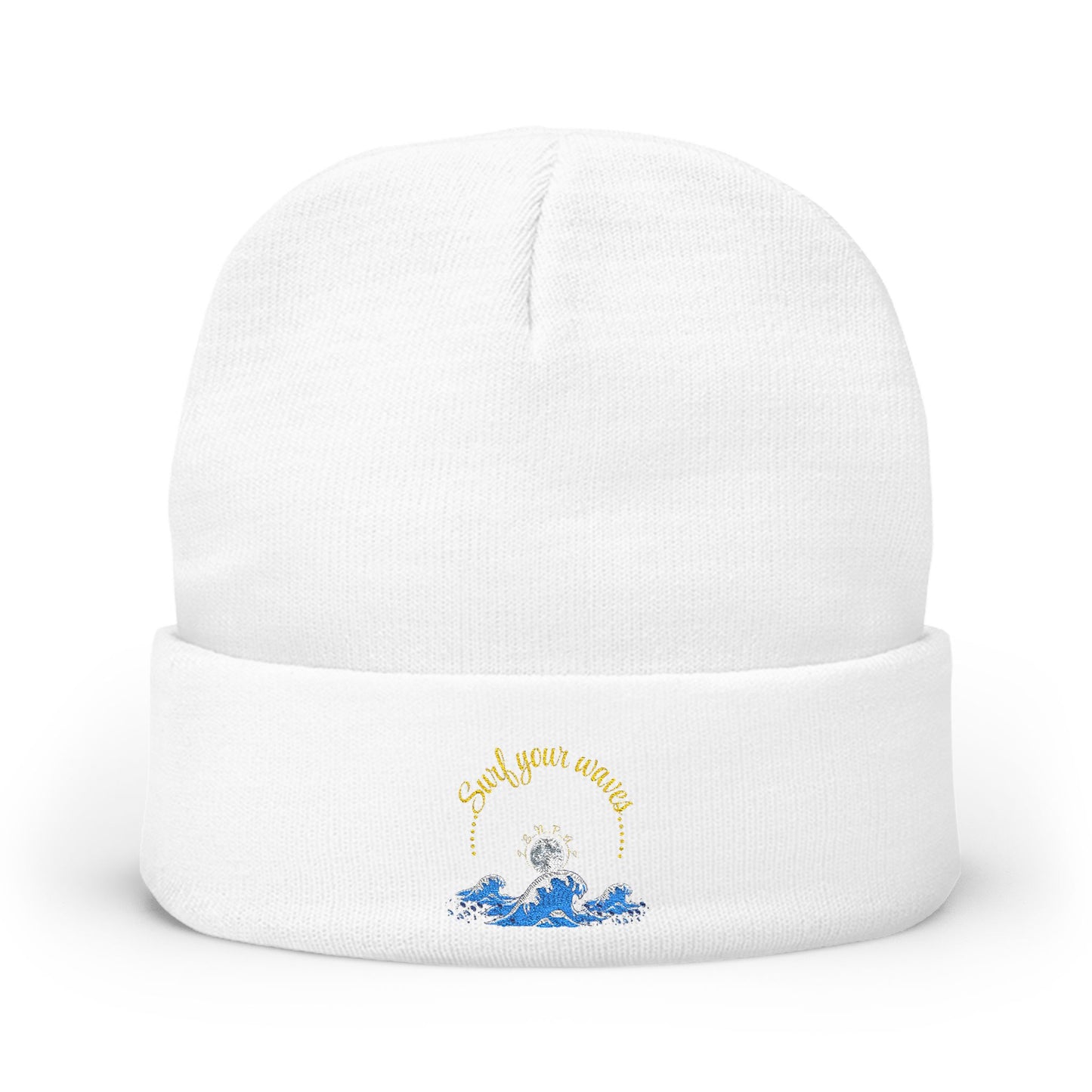 Surf your waves beanie Embroidered! , Meditation Gift, Yoga Beanie, Casual Streetwear Accessory