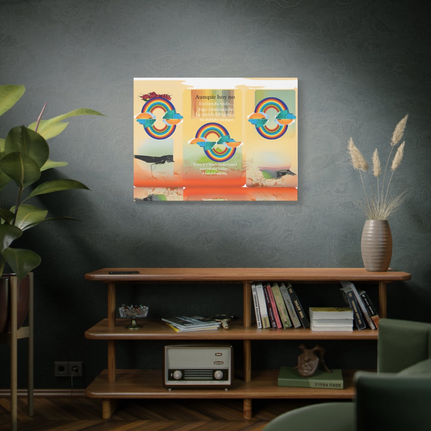 Inspirational rainbow canvas - Canvas - Colorful wall art, Motivational home decor, Positive vibes
