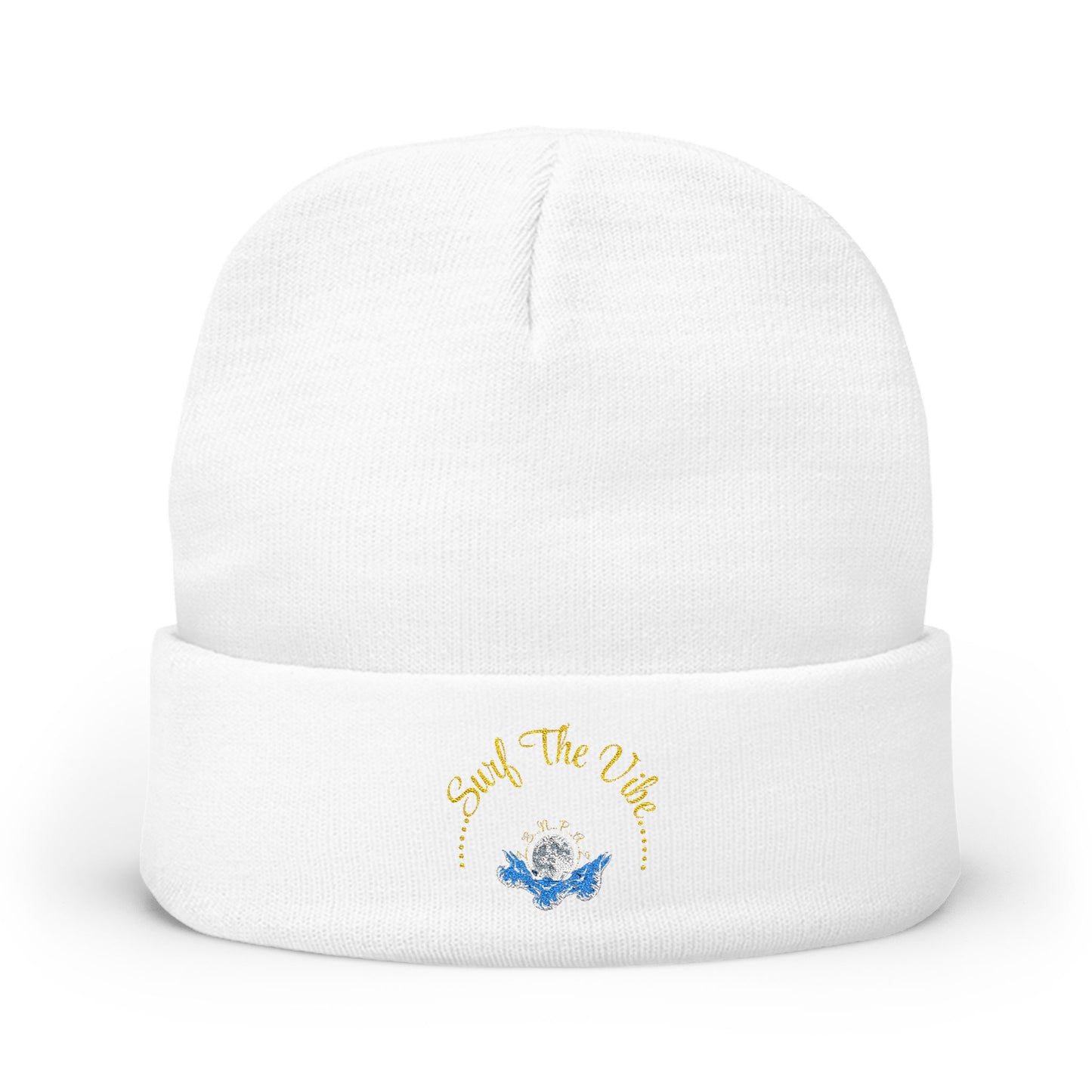 Surf the vibe beanie Embroidered! , Meditation Gift, Yoga Beanie, Casual Streetwear Accessory