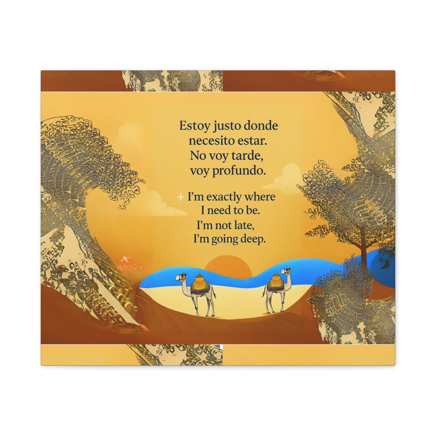 "Camells in the limbo" Inspirational Matte Canvas Wall Art, Camels and deserts, Motivational Decor for Home, Positive Quote Artwork, Gift for Friends, Modern Landscape Print