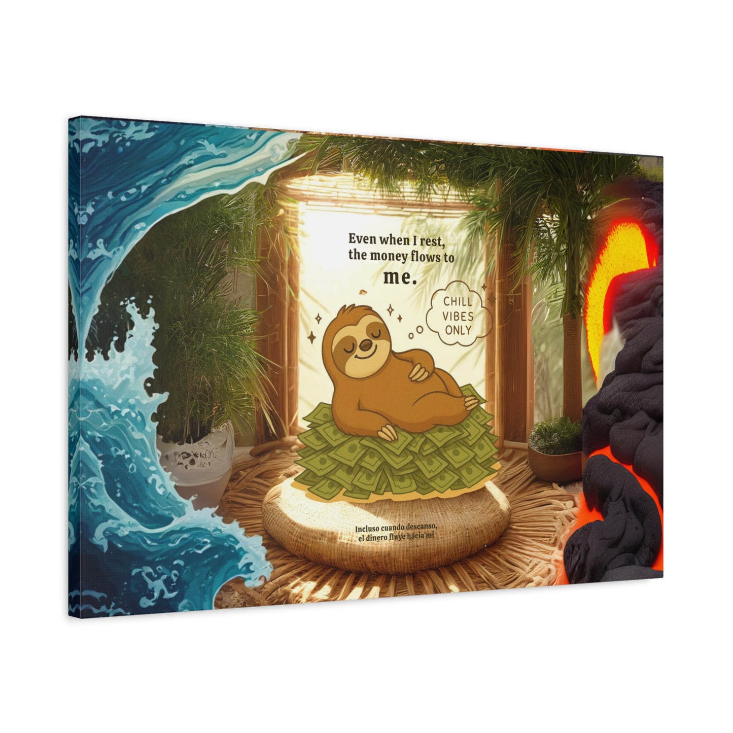 "Relaaaaaxing"  Art, Chill Vibes, Cute Sloth Wall Decor, Home Office Wall Art, Funny Gift for Friends, Unique Room Decoration