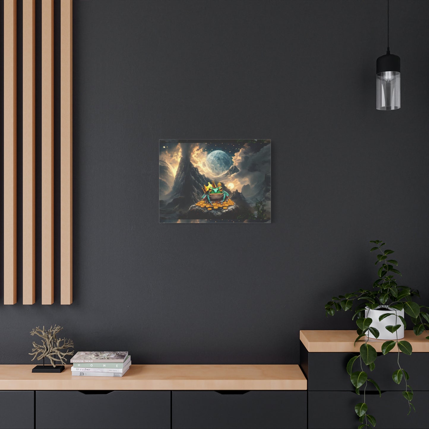 Fantasy Frog Canvas Wall Art, Whimsical Home Decor, Unique Gift for Nature Lovers, Perfect for Birthdays, Living Room Wall Decor