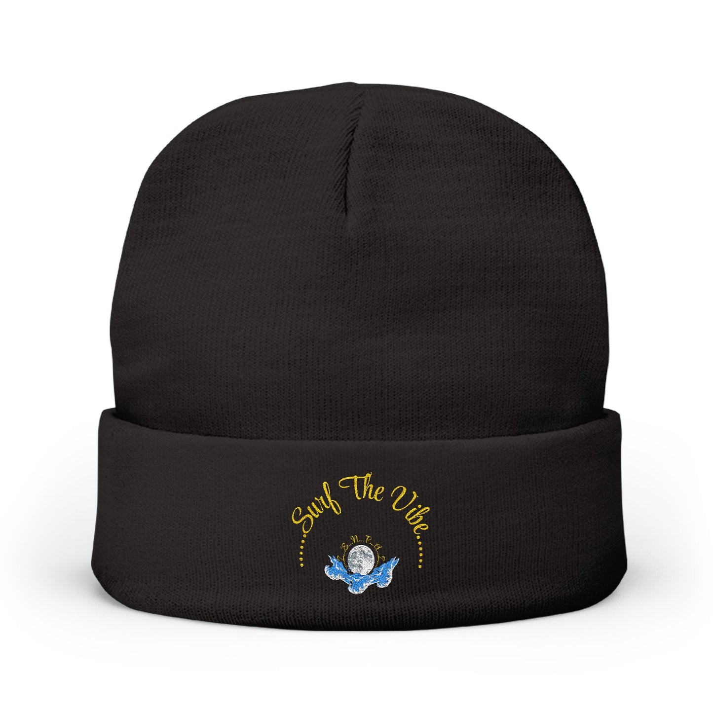 Surf the vibe beanie Embroidered! , Meditation Gift, Yoga Beanie, Casual Streetwear Accessory
