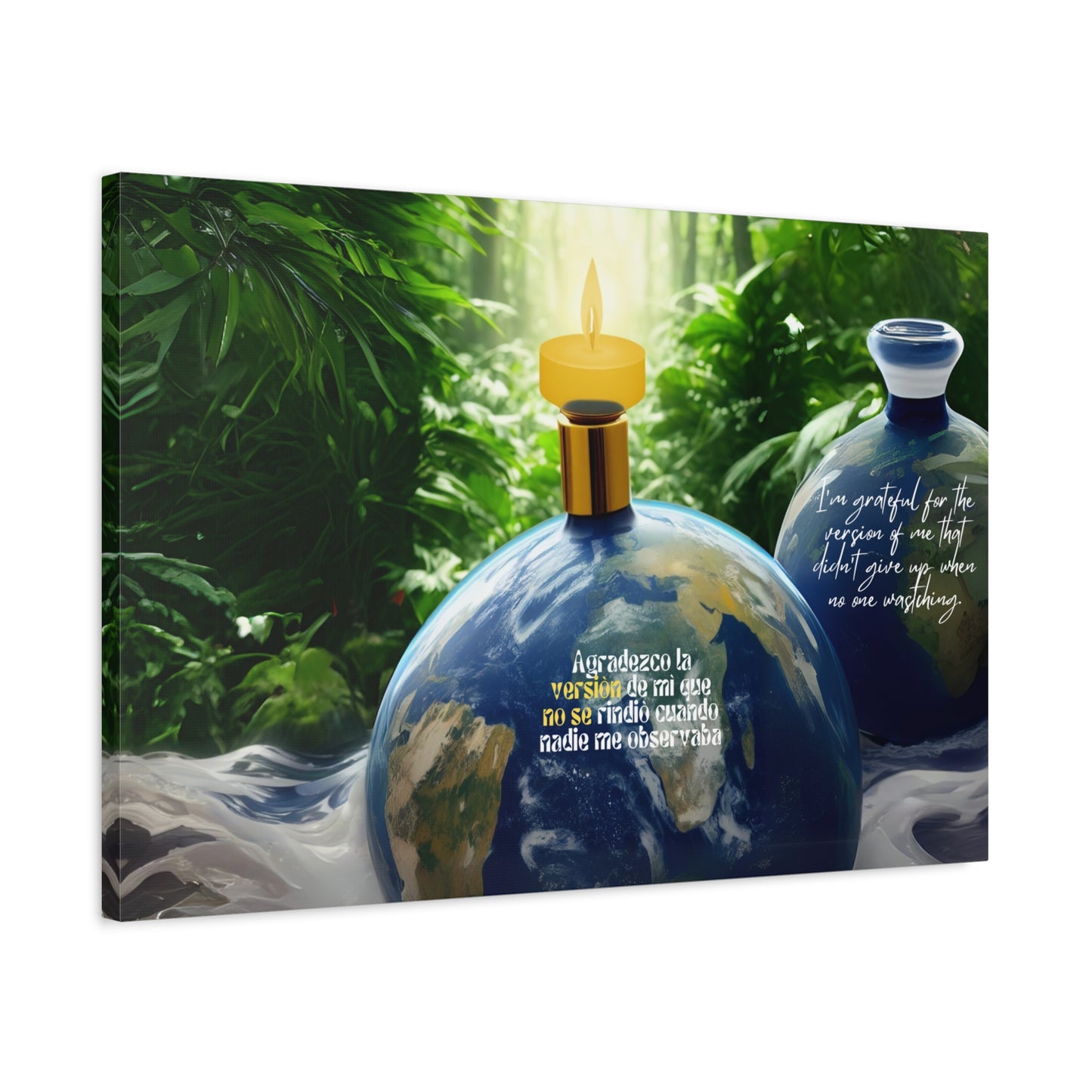 "Earthly Gratitude" Wall Art, Nature-Themed Canvas Print for Housewarming, Inspirational Gift, Eco-Friendly Decor, Meditation Wall Art