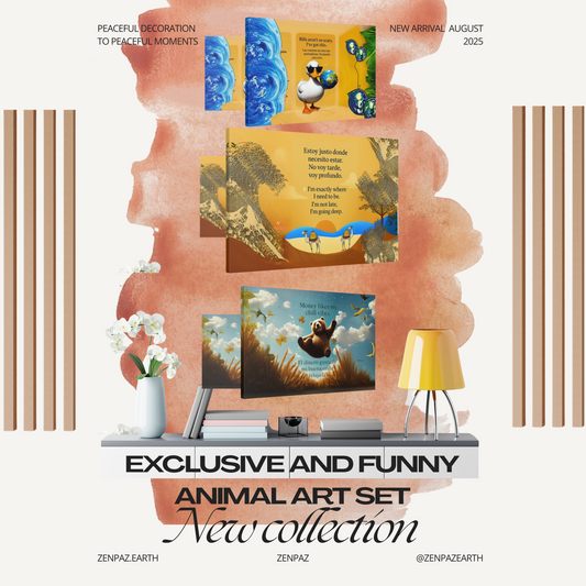 Funny abundance and flow-mindful canvas set 3