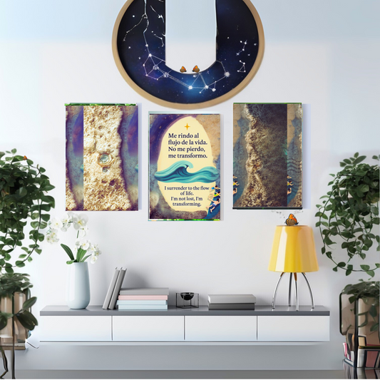 "Transformative Ocean" Triptych -Inspired Canvas Art