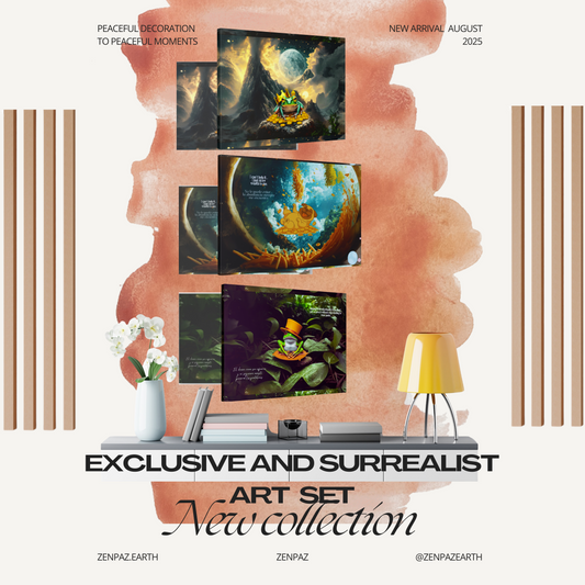 Animal botanic  surrealistic canvas set